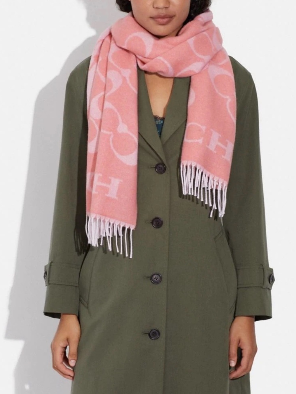 Coach Signature Oversized Muffler Candy Pink # CB684